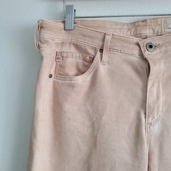 AG Adriano Goldschmied Prima Crop Mid Rise Tan Cigarette Crop Ankle Jean Size 29 - Picture 9 of 12